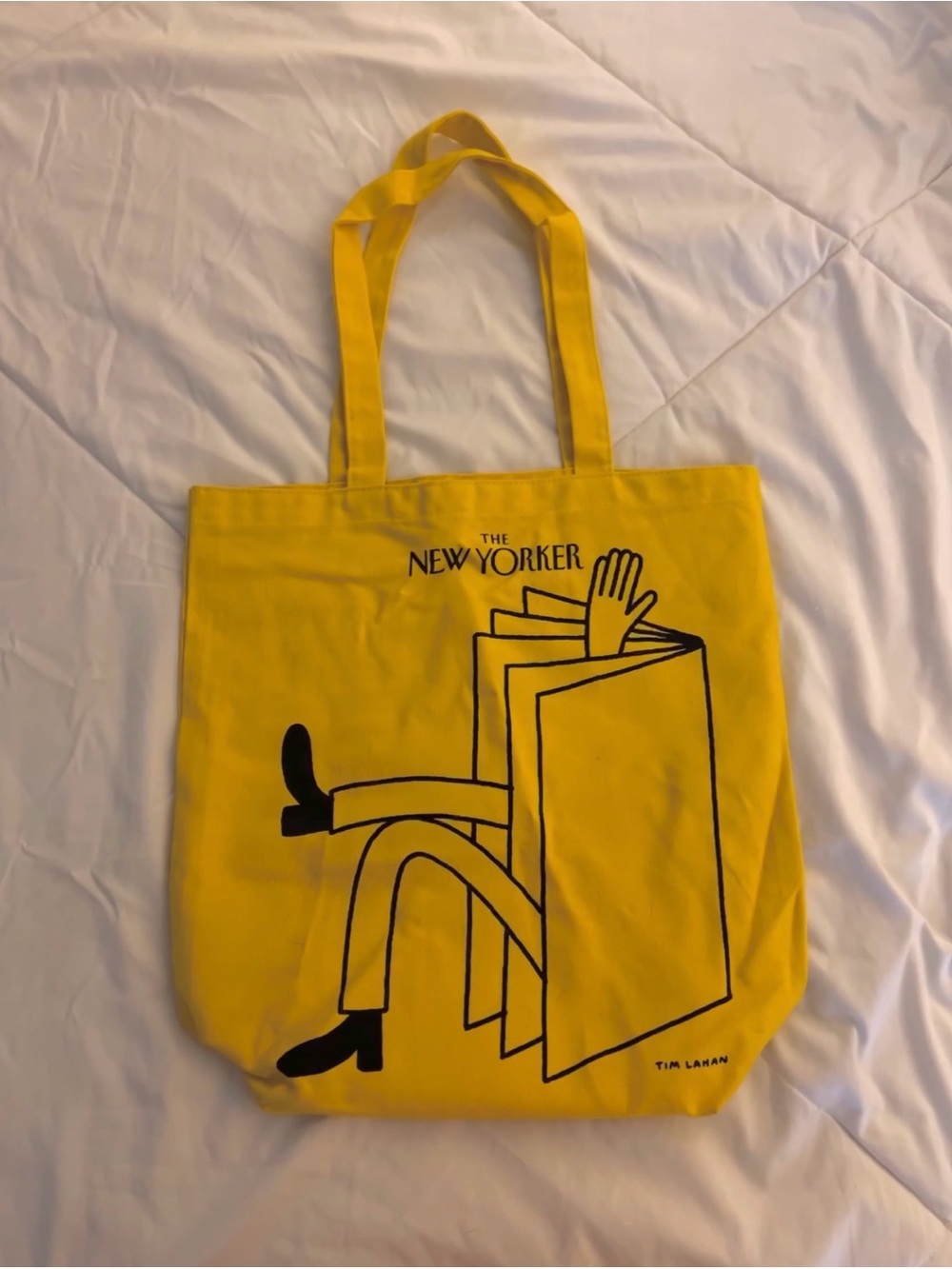 Limited Edition Tim Lahan The New Yorker Yellow Canvas Tote
